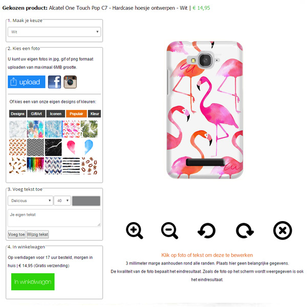 Jetzt selbst gestalten! Individuelle Alcatel One Touch Pop C7 Handyhülle selbst gestalten