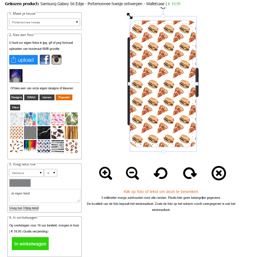 S6 Edge Portemonnaie Hülle bedrucken Samsung Galaxy S6 EDGE Walletcase selbst gestalten