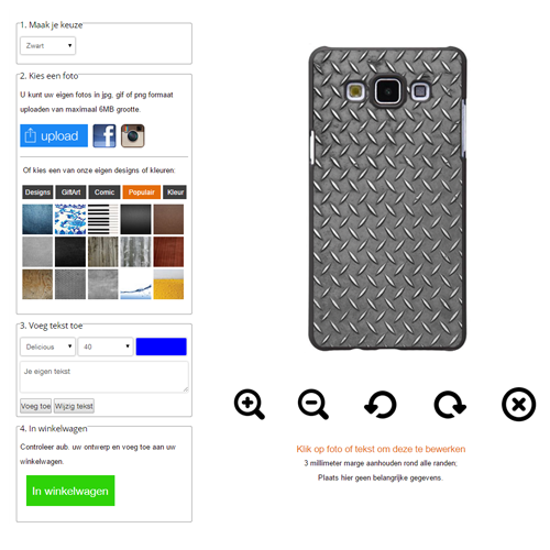 Foto auswählen und mit dem Editor spielend leicht eine A5 Handyhülle selbst gestalten! Galaxy A5 Hülle selbst gestalten