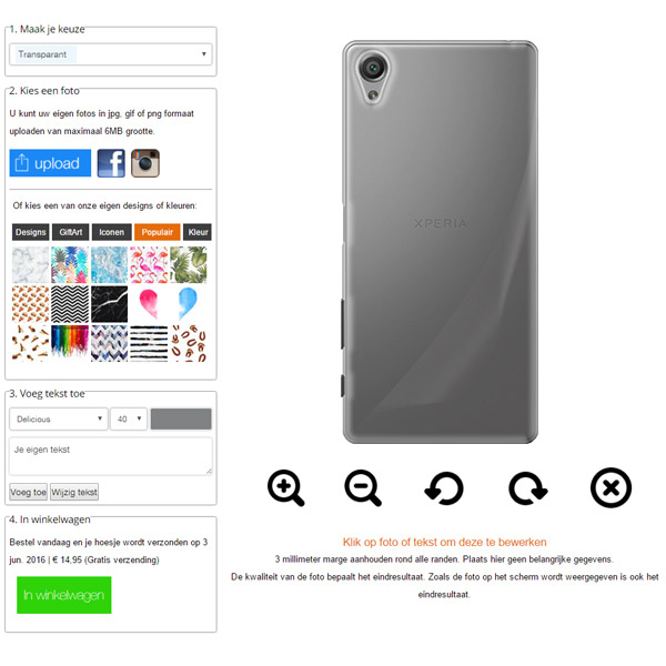 Sony Xperia XA Hardcase mit Foto Xperia XA Hülle selbst gestalten mit Foto
